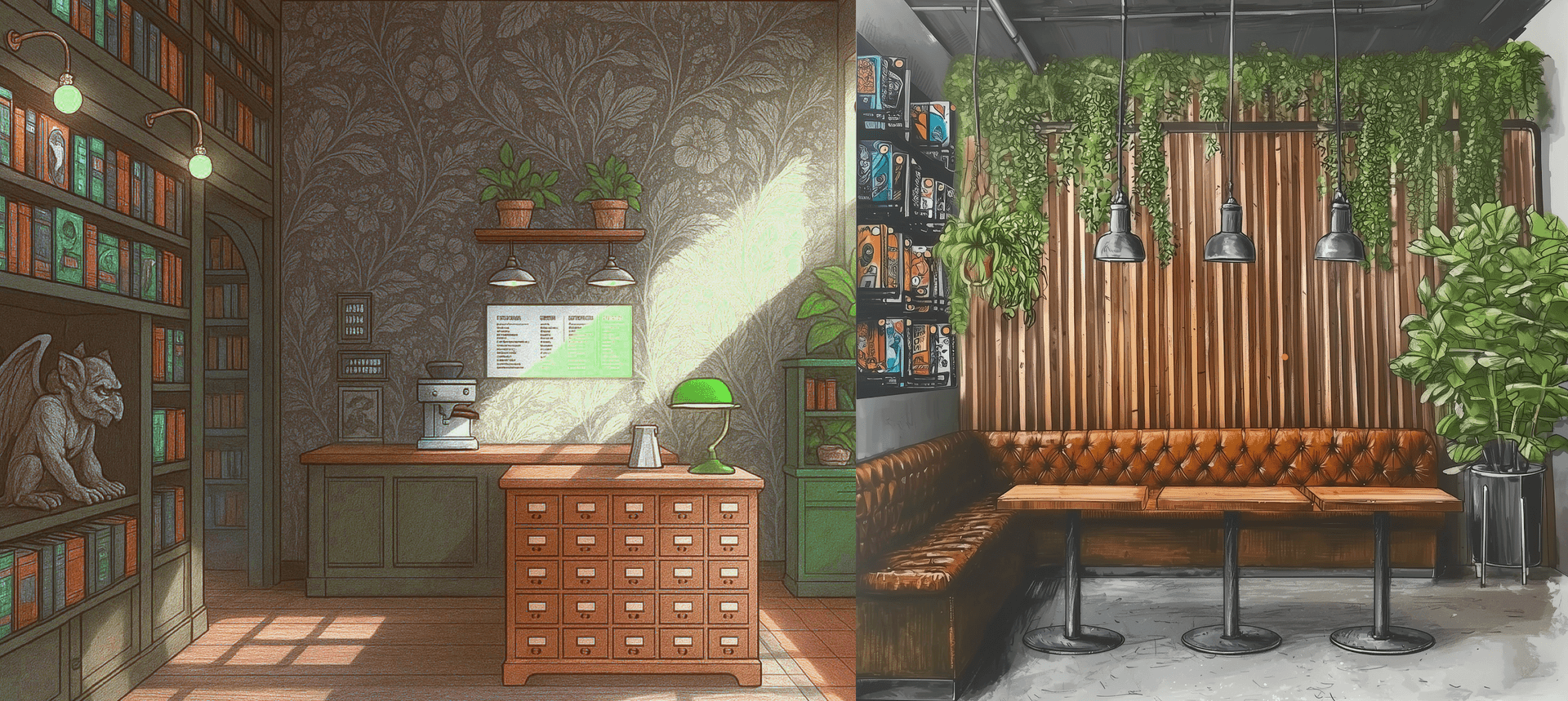 Tabletop Library interior