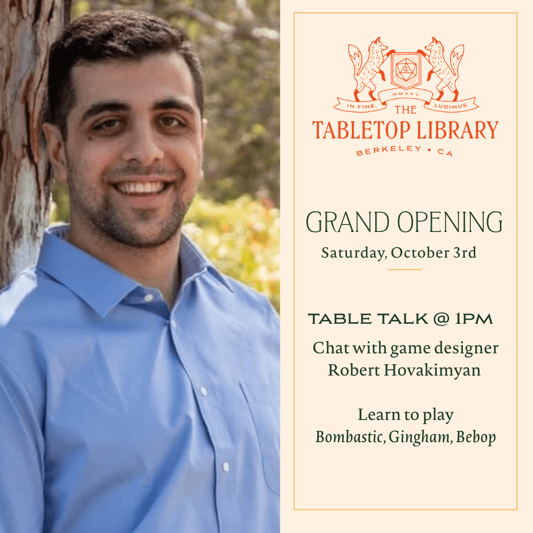 Tabletop Talk with Game Designer Robert Hovakimyan (Moonrollers, Bombastic, Gingham)